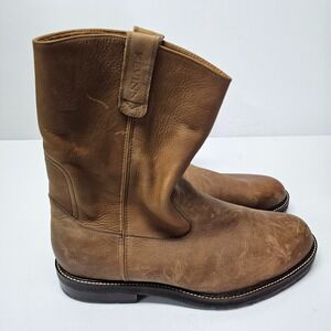 Kevin's Crazy Horse Leather Ranch Boot Brown Size 10.5 W Vibram